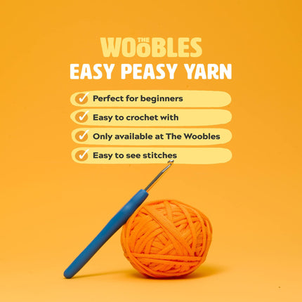 Woobles crochet set for beginners in simple pea yarn, as seen on Shark Tank Penguin.