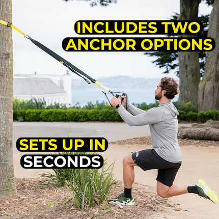 Pro Suspension Trainer Straps | Commercial-Grade Nylon | Adjustable | Full-Body Home Gym with Door Anchor & Carry Bag | Portable Fitness for Home, Gym & Travel.