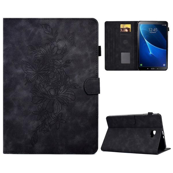 Compatible with Samsung Galaxy Tab A 10.1 2016 T580 T585 Shockproof Case Black Pu Leather Butterfly Floral Pattern Samsung.
