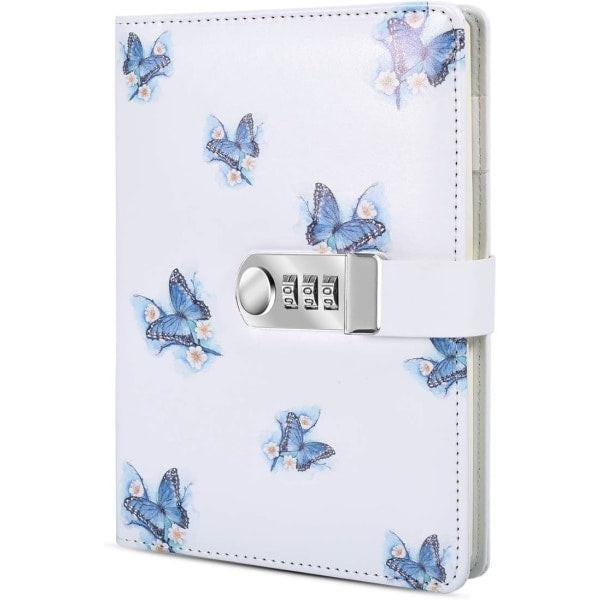 A5 Creative Password Journal with Lock, PU Leather Diary with Combination Lock Password Diary for Notebook Locking Time Book (Style 1).