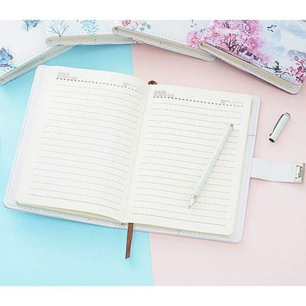 A5 Creative Password Journal with Lock, PU Leather Diary with Combination Lock Password Diary for Notebook Locking Time Book (Style 1).