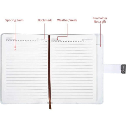 A5 Creative Password Journal with Lock, PU Leather Diary with Combination Lock Password Diary for Notebook Locking Time Book (Style 1).