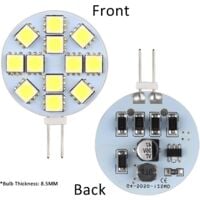 G4 LED Bulb 2W 12-24V Warm White 3000K 200LM Non-Dimmable 12x5050 SMD for Cabinets Compatible with Phillips Oral-B Braun.