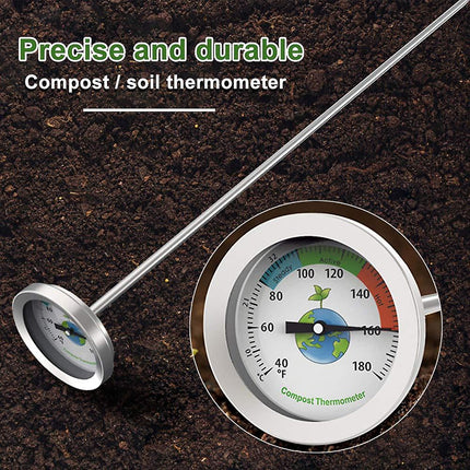 Compost Thermometer with Max Dial for Garden Soil Measurement Portable.