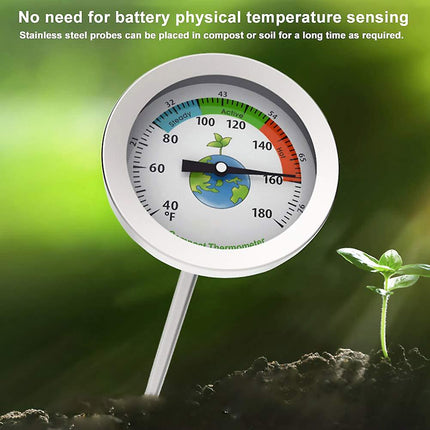 Compost Thermometer with Max Dial for Garden Soil Measurement Portable.