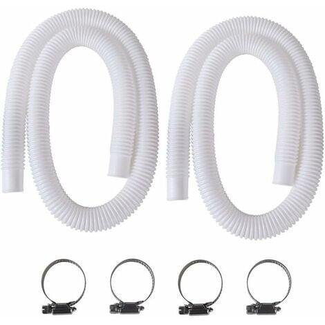 Pool Hose, 2 pcs 32 mm hose for above ground pool, 150 cm pool pump hose for Intex 330 GPH, 530 GPH and 1000 GPH/NC/_max Black Black.