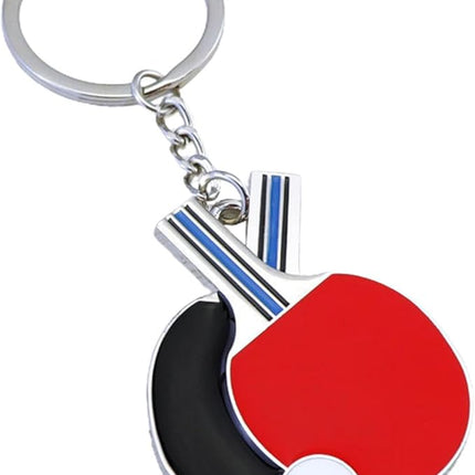 Table Tennis Racket Keychain Sports Key Holder Bag Ornament.