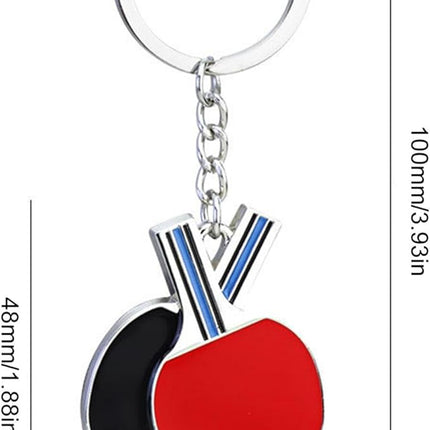 Table Tennis Racket Keychain Sports Key Holder Bag Ornament.