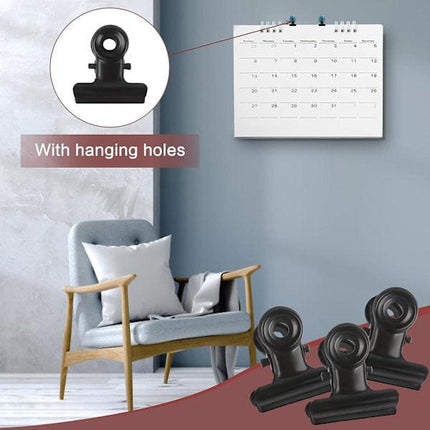 Bulldog Clip Hinged Metal Clips 22mm Strong Spring Black Clips for Files Bags Photos 50 Pieces.