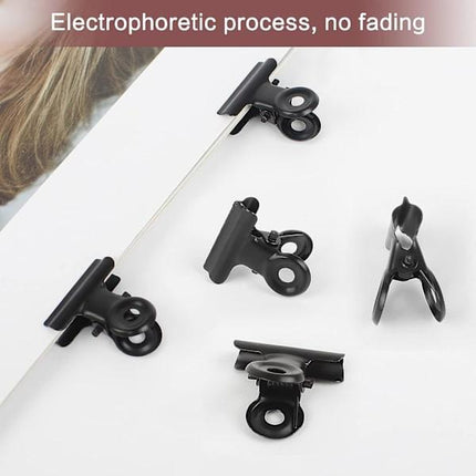 Bulldog Clip Hinged Metal Clips 22mm Strong Spring Black Clips for Files Bags Photos 50 Pieces.