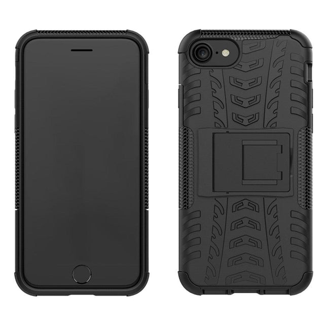 iPhone 7 8 SE 2020 2022 Compatible Ultimate Shockproof Stand Case Black.