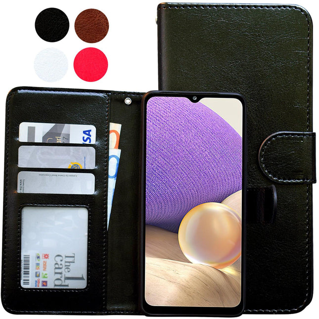 Compatible with Samsung Galaxy A32 5G Leather Case Protection White Max White.