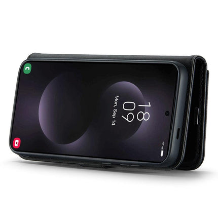 Magnetic Wallet for Compatible with Samsung Galaxy S25 Edge Black Case 2-in-1 with Card Holder.