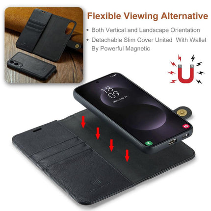 Magnetic Wallet for Compatible with Samsung Galaxy S25 Edge Black Case 2-in-1 with Card Holder.