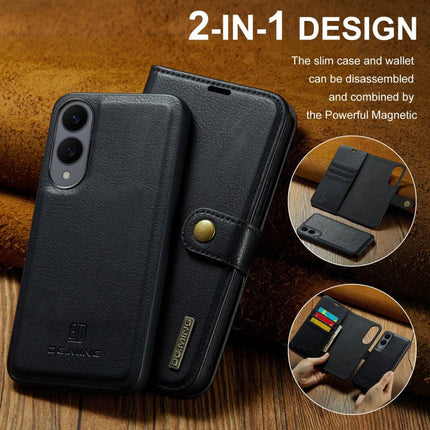 Magnetic Wallet for Compatible with Samsung Galaxy S25 Edge Black Case 2-in-1 with Card Holder.