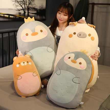 Squishmallow Kawaii Plush Pillow Doll 80cm Dinosaur Unicorn Rabbit Soft Stuffed Animal.