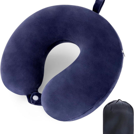 Travel Pillow Neck Pillow Memory Foam Travel Pillows Head Support Pillow for Airplane Train Car Office Travel Essential Flight Pillows for a Long Time Navy Blu Navy Blue One Size.