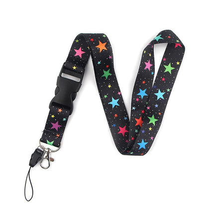 Smooth Sunflower, Stars Lanyard Black.