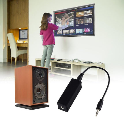 Ground Loop Noise Isolator Effectively Eliminates Audio Noise for Car Stereo System Home Speaker with 3.5mm Audio Cable.
