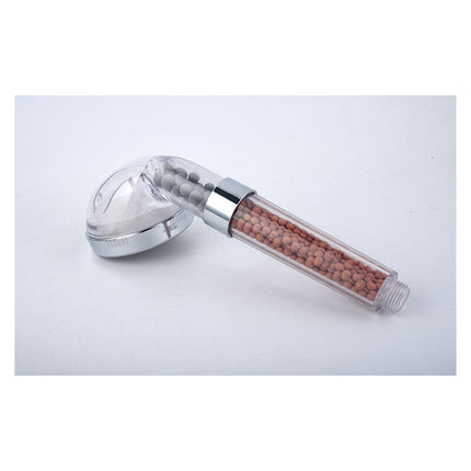 High-Pressure Adjustable Shower Head with Three-Speed Switch, Large White Transparent Design, Compatible with Bathroom and Home Use.