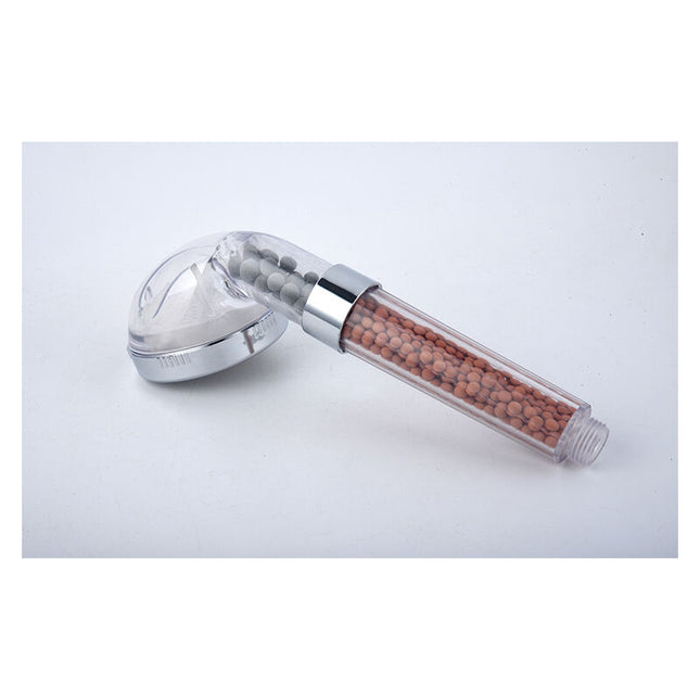 High-Pressure Adjustable Shower Head with Three-Speed Switch, Large White Transparent Design, Compatible with Bathroom and Home Use.