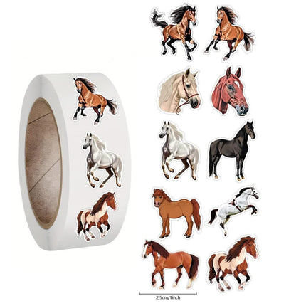 500pcs Cartoon Animal Roll Stickers Bee Horse Dog Chicken Frog Unicorn Notebook Stickers Waterproof Self-adhesive Paper with Hefe Frog.