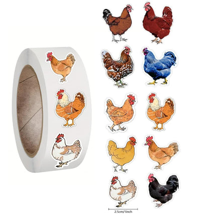 500pcs Cartoon Animal Roll Stickers Bee Horse Dog Chicken Frog Unicorn Notebook Stickers Waterproof Self-adhesive Paper with Hefe Frog.