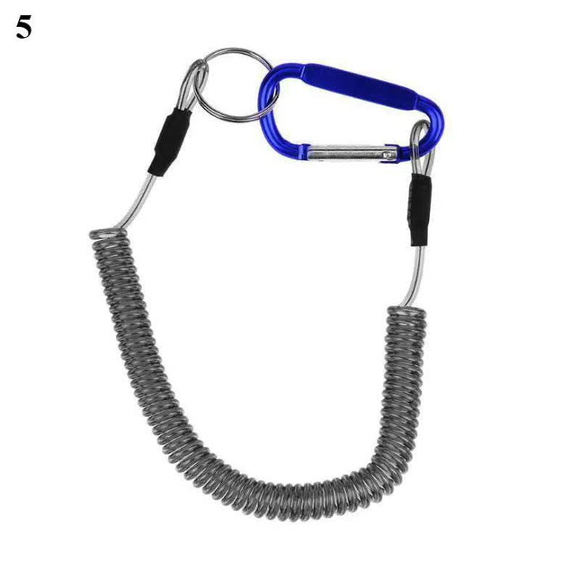 Anti-Lost Phone Spring Key Cord Compatible with Outdoor Spiral Stretch Keychain Elastic Spring Rope Metal Carabiner Lock Hook 5 1.2m.