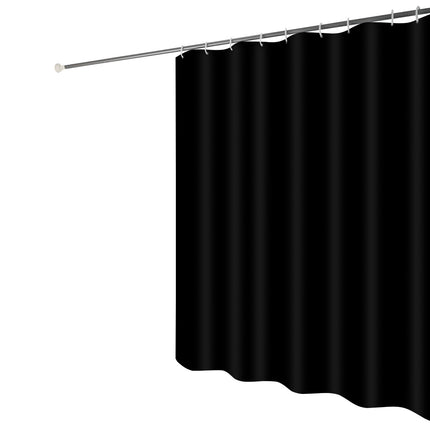 Black Waterproof Mildew Resistant Solid Color Shower Curtain.