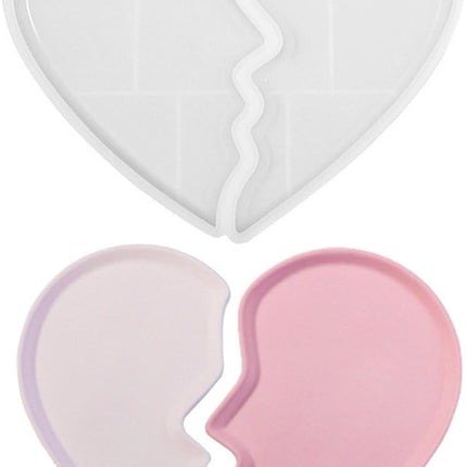 Heart Jewelry Tray Silicone Mold, Epoxy Resin Casting Mold for Jewelry Storage.