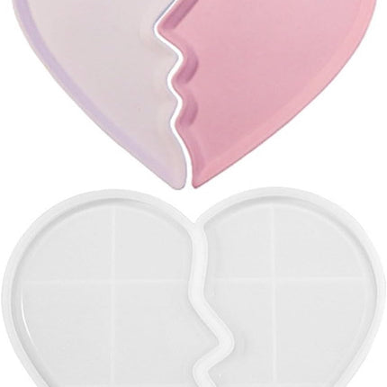 Heart Jewelry Tray Silicone Mold, Epoxy Resin Casting Mold for Jewelry Storage.