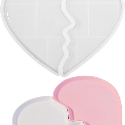 Heart Jewelry Tray Silicone Mold, Epoxy Resin Casting Mold for Jewelry Storage.