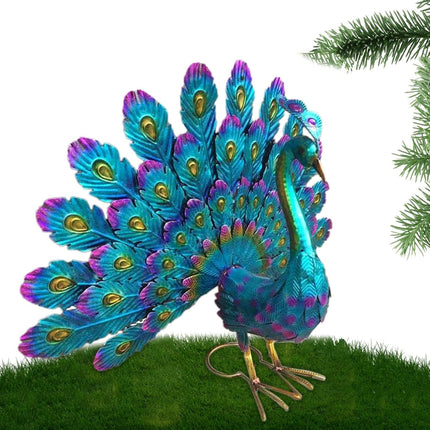 Metal Peacock Garden Decoration Weatherproof Outdoor Figurine.