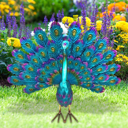 Metal Peacock Garden Decoration Weatherproof Outdoor Figurine.