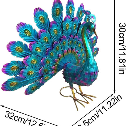 Metal Peacock Garden Decoration Weatherproof Outdoor Figurine.