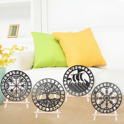 Metallic Viking Wall Art Nordic Compass Decor for Bedroom Living Room.