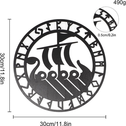 Metallic Viking Wall Art Nordic Compass Decor for Bedroom Living Room.