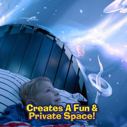 Bed Tent for Kids, Space Tent for Boys, Pop Up Play Tent.
