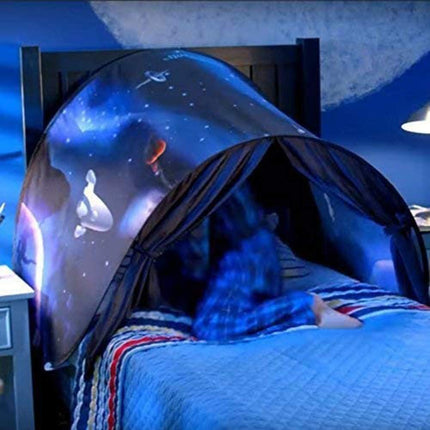 Bed Tent for Kids, Space Tent for Boys, Pop Up Play Tent.