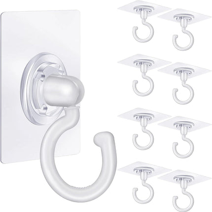 9 pcs self-adhesive ceiling hooks white under cabinet hooks plastic heavy duty self-adhesive hooks tool hooks for ceiling hanging.