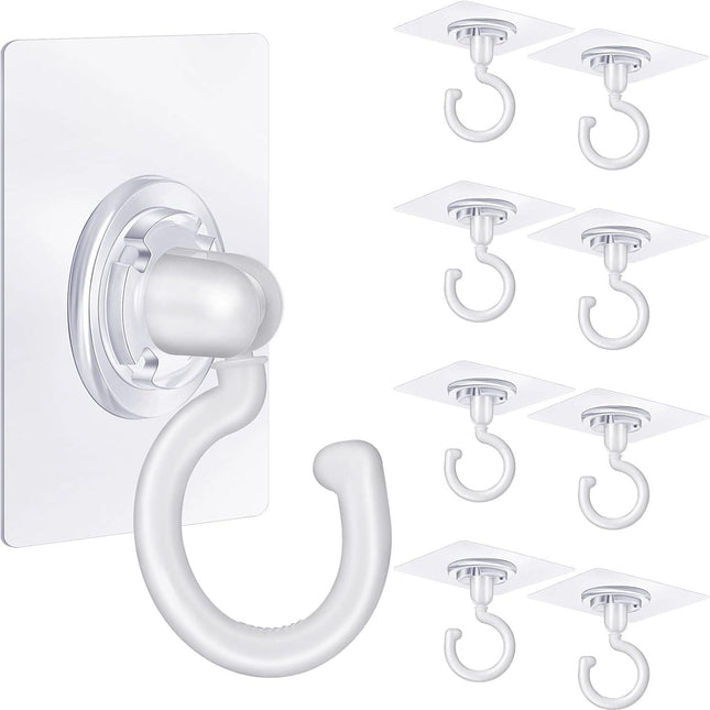 9 pcs self-adhesive ceiling hooks white under cabinet hooks plastic heavy duty self-adhesive hooks tool hooks for ceiling hanging.