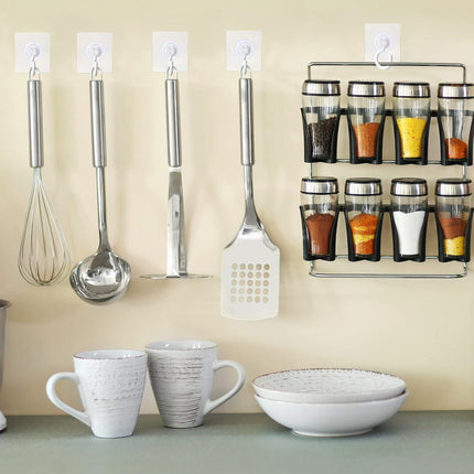 9 pcs self-adhesive ceiling hooks white under cabinet hooks plastic heavy duty self-adhesive hooks tool hooks for ceiling hanging.