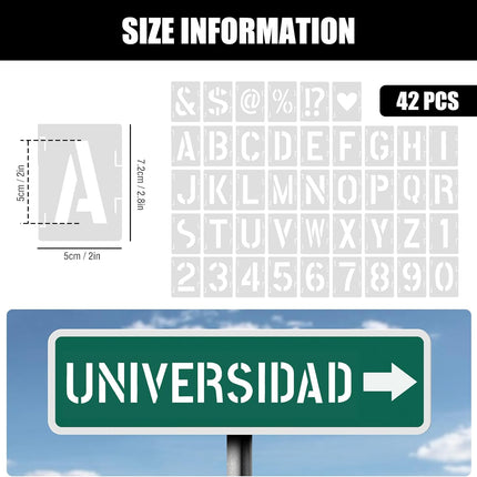 Alphabet Stencils for Capital Letters and Numbers.