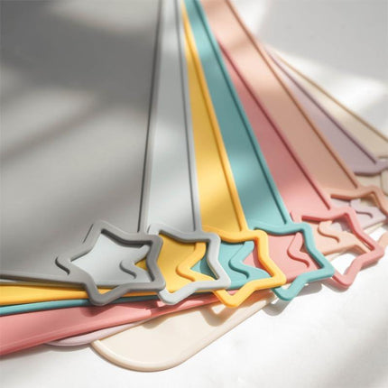 Silicone Baby Placemat 2-Pack Non-Slip Washable BPA-Free for Kids Light Mauve Skin Tones.