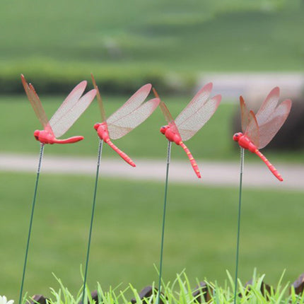 Dragonfly Insert Sticks 10pcs Multicolor Simulation Decoration with Dragonflies.
