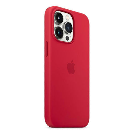 iPhone 14 Pro MagSafe Compatible Liquid Silicone Phone Case with Popover Grip, Perfect Red, MGF Red.