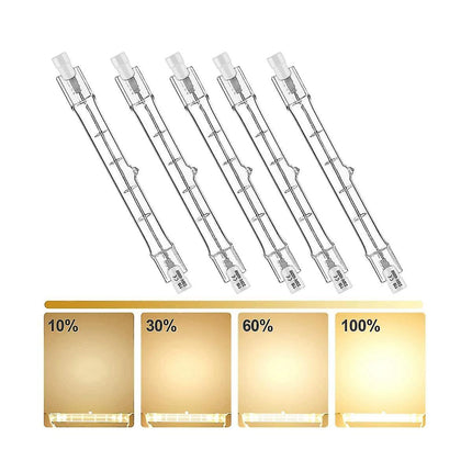 R7s 118mm 200W 230V Halogen Lamps Dimmable 5-Pack Compatible with MGF 200W.