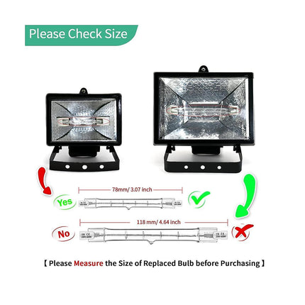R7s 118mm 200W 230V Halogen Lamps Dimmable 5-Pack Compatible with MGF 200W.