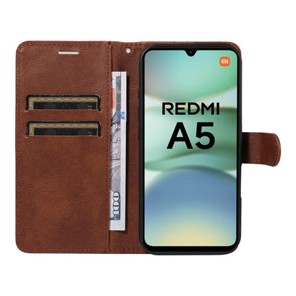 Xiaomi Redmi A5 4G PU Leather Wallet Case with Card Slots MGF Brown - Compatible with Xiaomi.