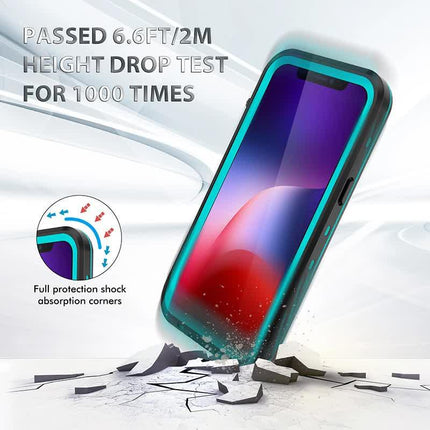 IP68 Waterproof Case for iPhone 15 14 13 12 11 Pro Max XS Max XR 7 8 RedPepper Transparent Protection Diving Underwater Swimming Outdoor Sports Grass Blue Grass Blue i-Phone 15.
